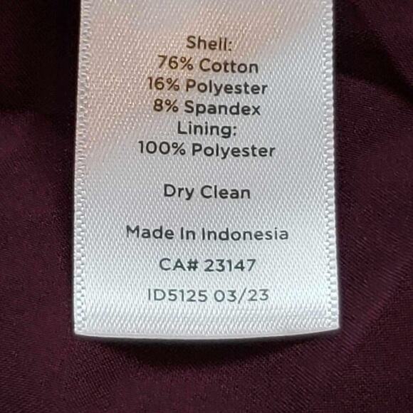 Talbots Blazer Jacket Double Breasted Women’s Size 14 Cotton Stretch Burgundy - Picture 7 of 8